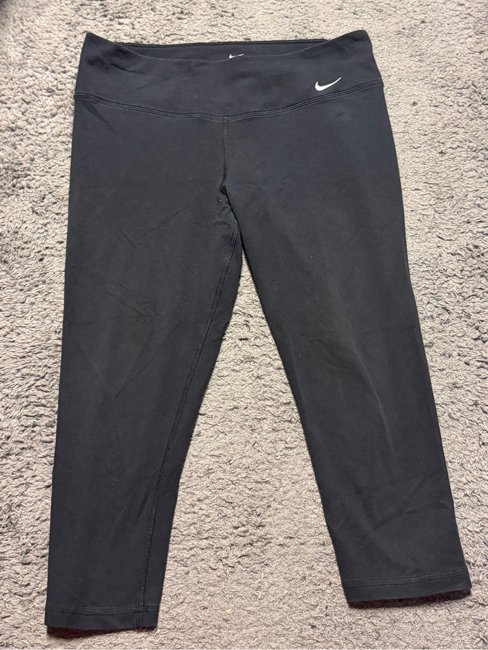 Nike Black Capri Leggings with White Swoosh